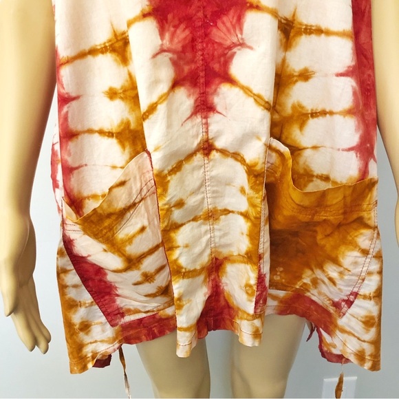Rare Unique Vintage Tie Dye Boho Oversized Lagenlook Artsy Pattern Top Dress. - Picture 4 of 15